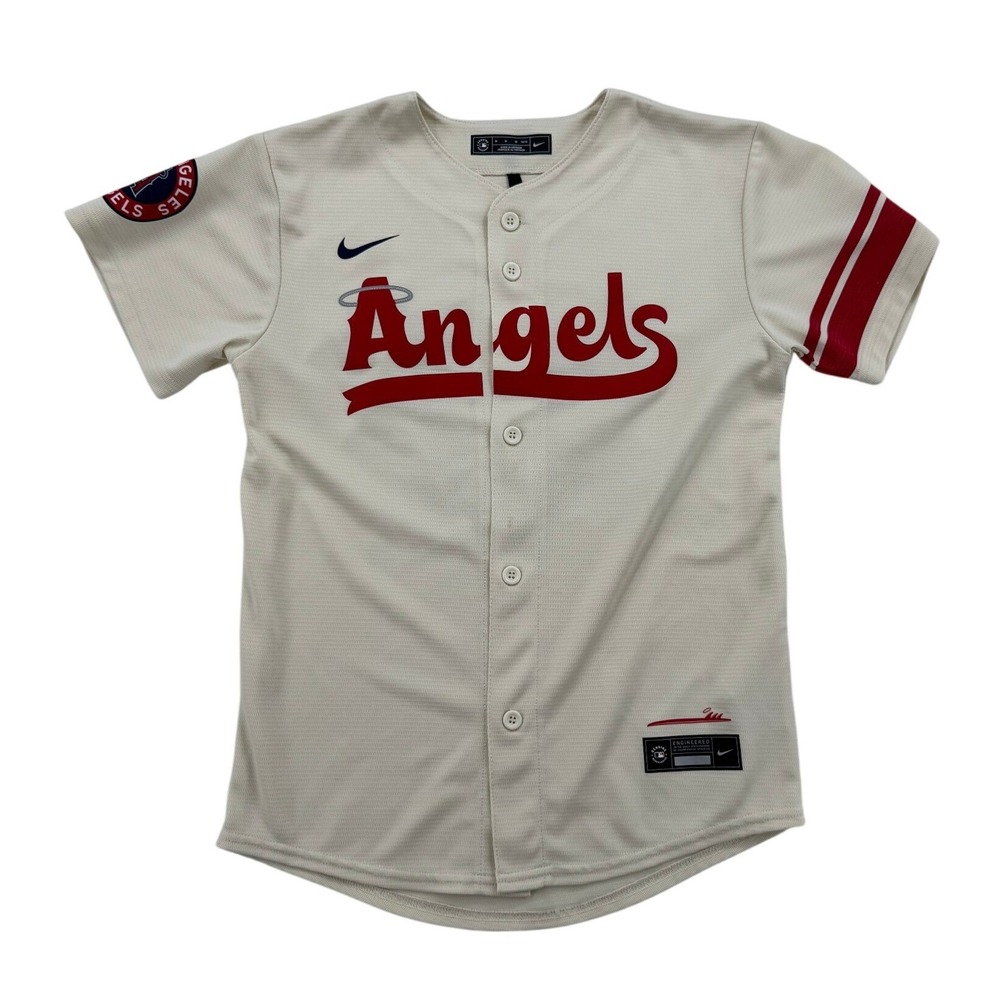 Nike Jersey Kids M 10/12 Cream Good Angels Mike Trout City Connect MLBCJ4TH23